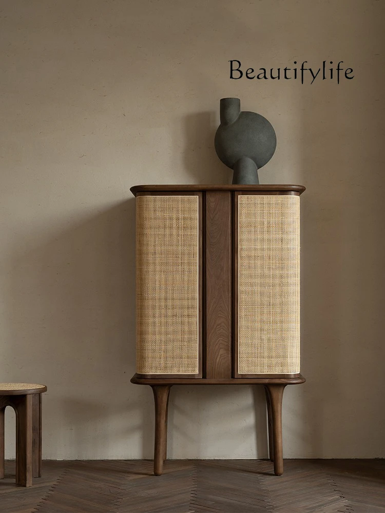 Sili Style Solid Wood Rattan Side Cabinet Wine Cabinet Small Apartment Retro Storage Cabinet Double Door Locker
Sili Style Solid Wood Rattan Side Cabinet Wine Cabinet Small Apartment Retro Storage Cabinet Double Door Locker