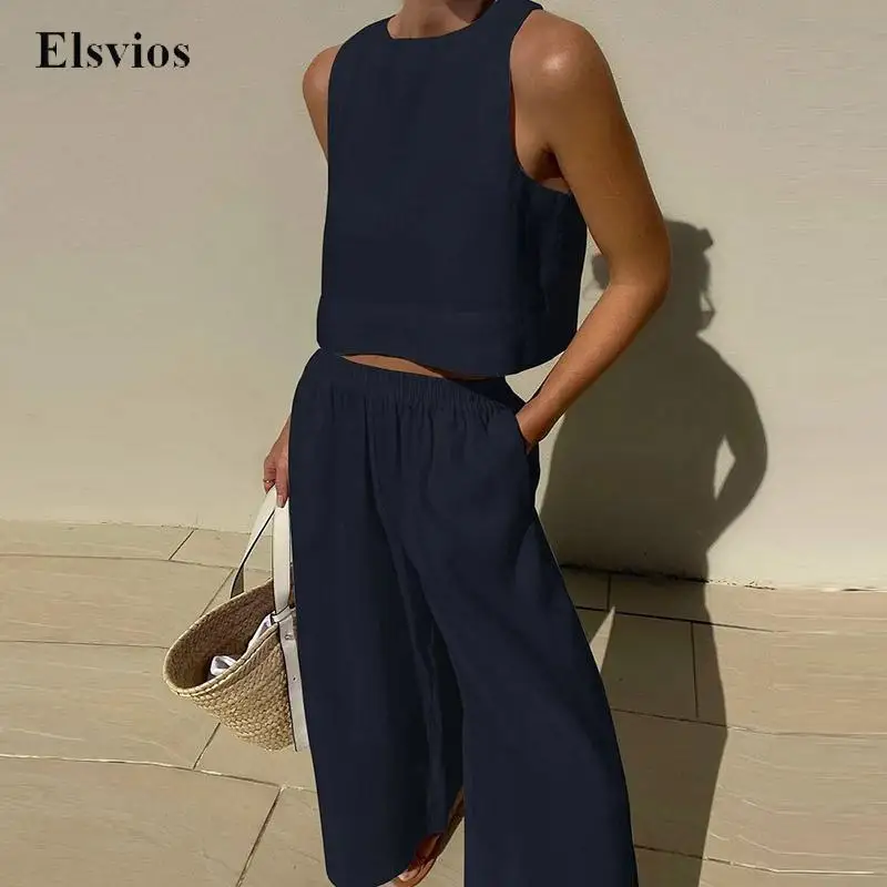Casual Loose Sleevelss Tank Tops +Wide Leg Pants Two Piece Set Women Cotton Linen Trousers Outifts Summer O Neck Vest Shirt Suit
Casual Loose Sleevelss Tank Tops +Wide Leg Pants Two Piece Set Women Cotton Linen Trousers Outifts Summer O Neck Vest Shirt Suit