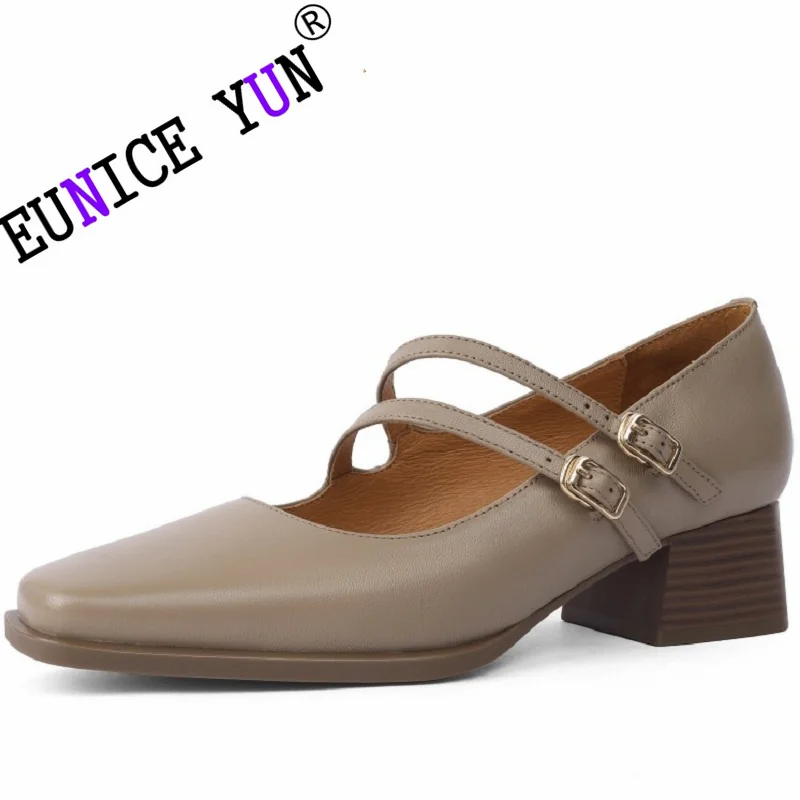 【EUNUCE YUN】Women Vintage Elegant Concise Thick Heels Genuine Leather Buckle Mary Janes Shoes Spring Autumn Office Party 34-40
【EUNUCE YUN】Women Vintage Elegant Concise Thick Heels Genuine Leather Buckle Mary Janes Shoes Spring Autumn Office Party 34-40