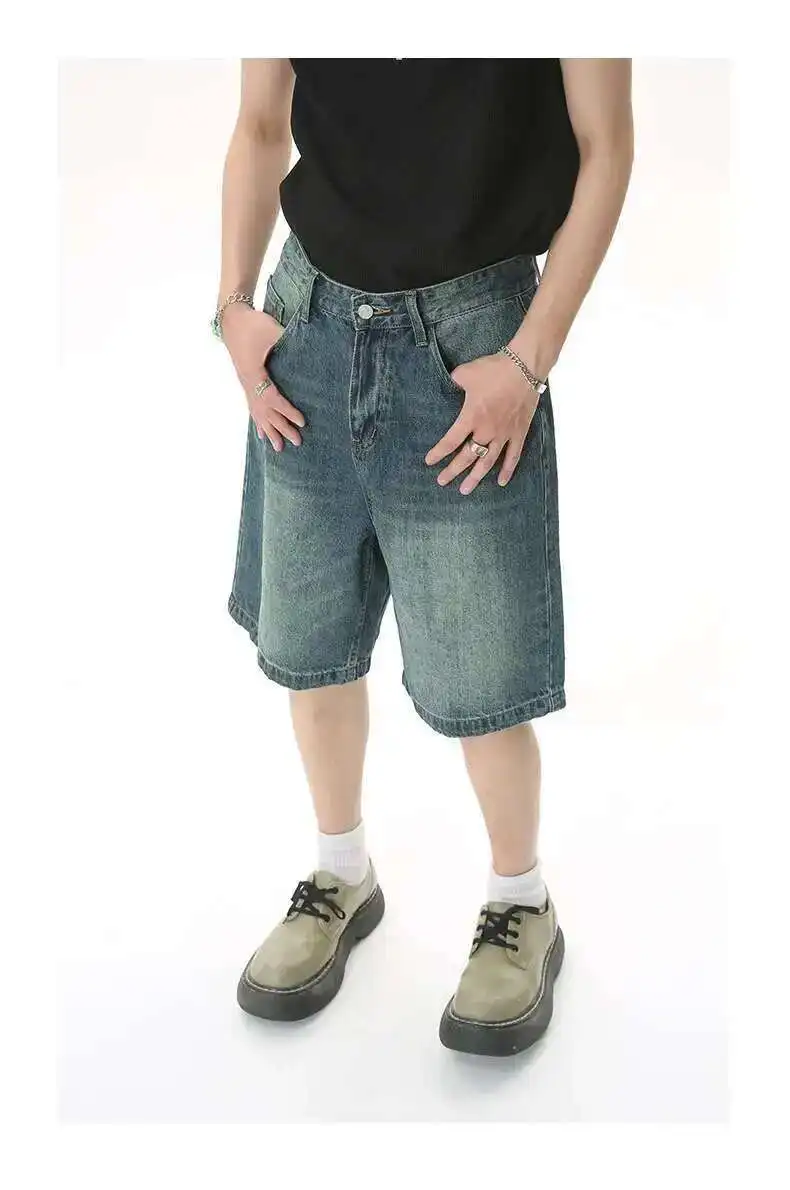 IEFB Summer Men's Casual Jeans Shorts Loose Mid High Waist Fashion Knee Lenght Denim Short Pants Vintage Male New Korean 9A8588 67 Se3a40d6ce8874616b33bc50db6f780b3c