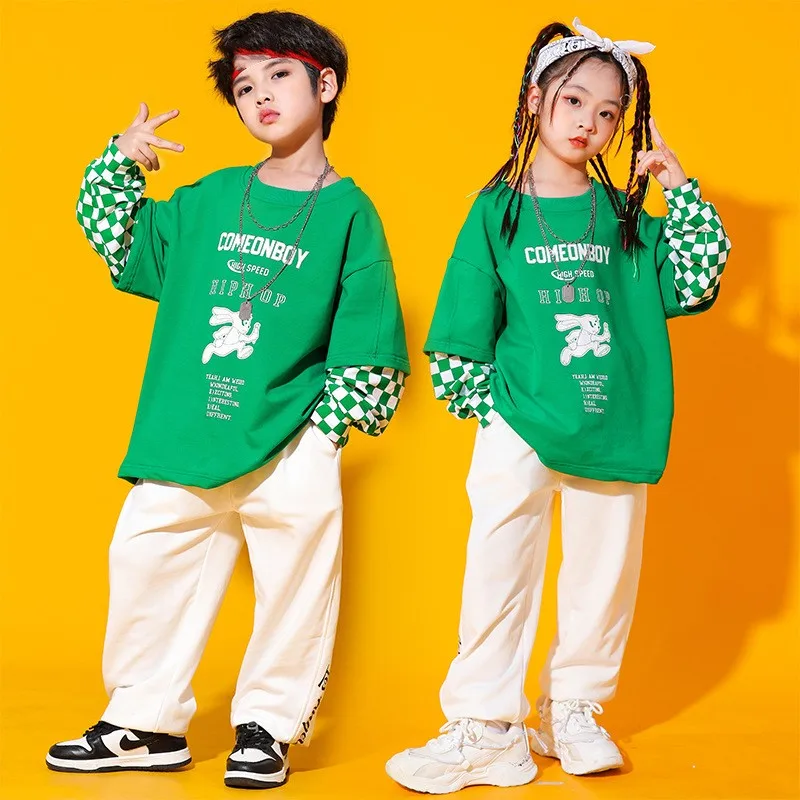Hip hop meninas verde topo moletom meninos moletom corredores crianças streetwear roupas crianças rua dança jazz
Hip hop meninas verde topo moletom meninos moletom corredores crianças streetwear roupas crianças rua dança jazz
