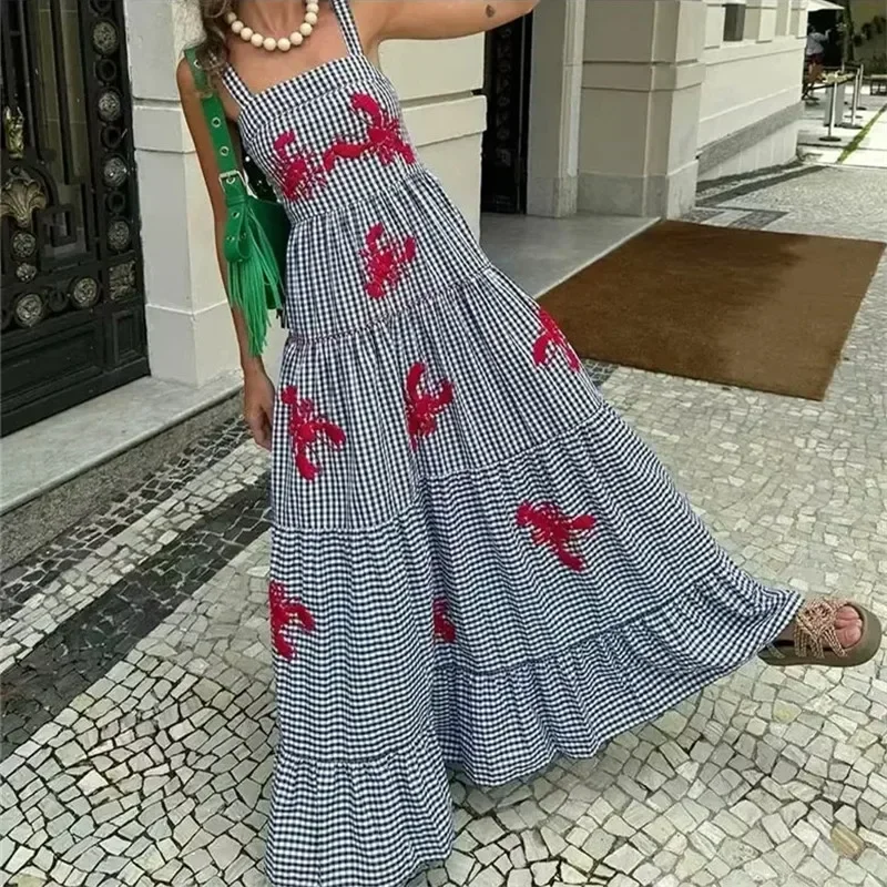 Embroidery Printted Piaiid Pieated Women Beach Dresses Eiegant Patchwork Ruffies Femaie Dress spring Summer Fashion Fashion
Embroidery Printted Piaiid Pieated Women Beach Dresses Eiegant Patchwork Ruffies Femaie Dress spring Summer Fashion Fashion