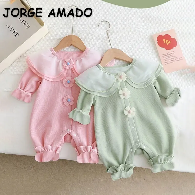 New Autumn Baby Girl Romper Pink Green Turn-down Collar Long Sleeves Infant Jumpsuit Newborn Outwear E30029
New Autumn Baby Girl Romper Pink Green Turn-down Collar Long Sleeves Infant Jumpsuit Newborn Outwear E30029