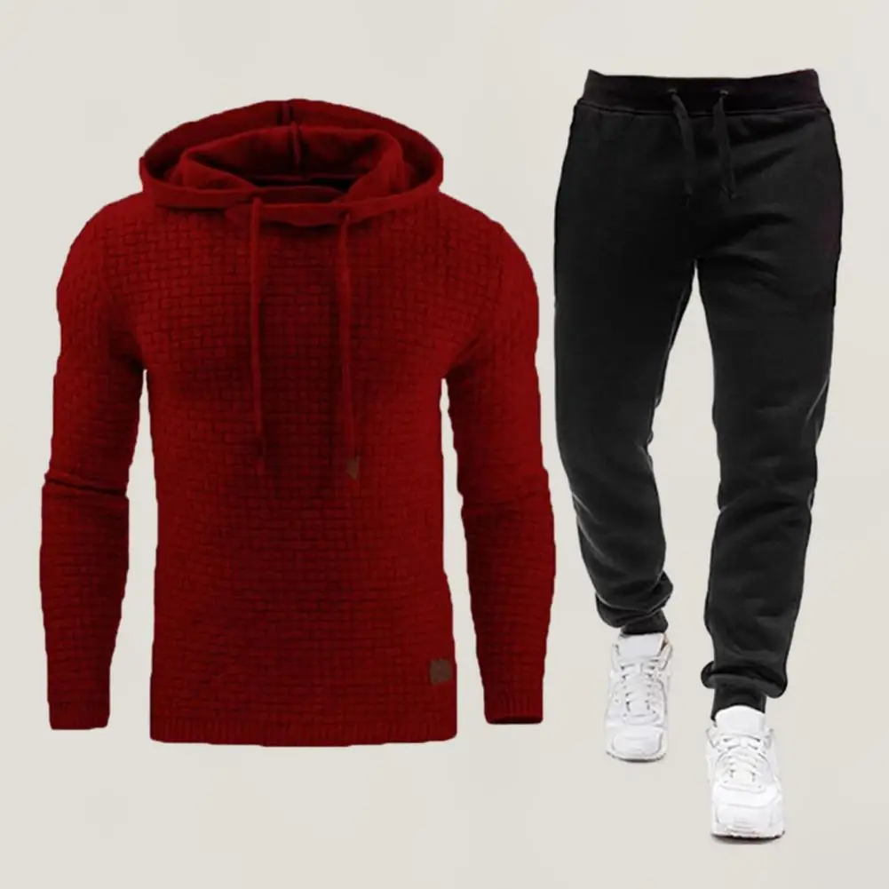 2 Pcs/Set Men Hoodie Pants Suit Waffle Texture Solid Color Long Sleeves Men Top Pants Suit Fall Winter Tracksuit For Sports
2 Pcs/Set Men Hoodie Pants Suit Waffle Texture Solid Color Long Sleeves Men Top Pants Suit Fall Winter Tracksuit For Sports