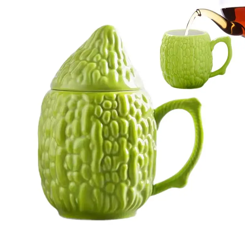 

Creative Bitter Gourd Ceramic Cup Vegetable Coffee Mug Fun Vegetable Breakfast Cup Milk Mug Stylish Milk Coffee Mug Tea Cup