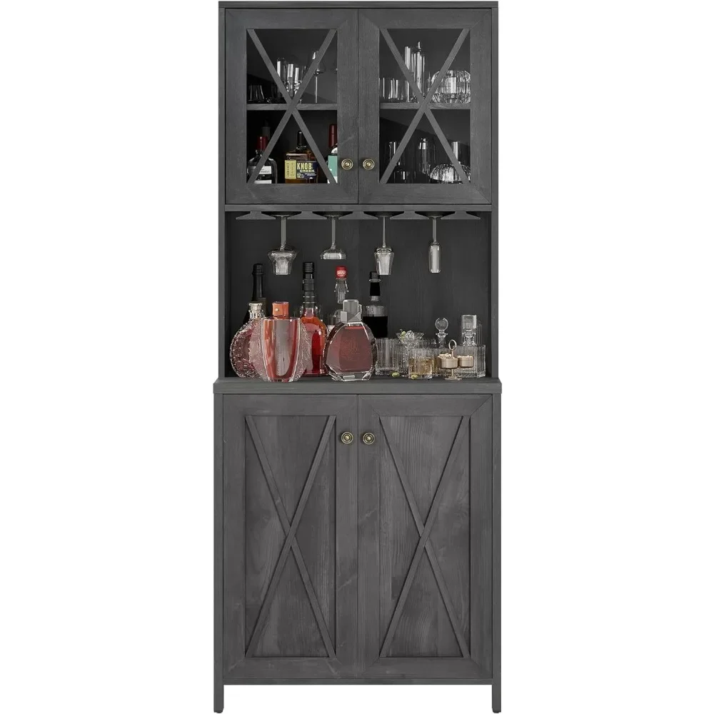 Farmhouse Bar Cabinet for Liquor and Glasses, Dining Room Kitchen Cabinet with Wine Rack, Upper Glass Cabinet
Farmhouse Bar Cabinet for Liquor and Glasses, Dining Room Kitchen Cabinet with Wine Rack, Upper Glass Cabinet