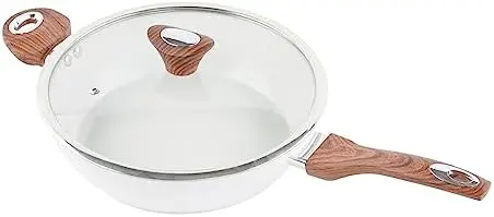 Deep Frypan 5 Qt Wok | Aluminum Body Non-Stick Ceramic Coating | With Soft Touch Stay Cool Handle | Dishwasher Safe | Non-Toxic
Deep Frypan 5 Qt Wok | Aluminum Body Non-Stick Ceramic Coating | With Soft Touch Stay Cool Handle | Dishwasher Safe | Non-Toxic