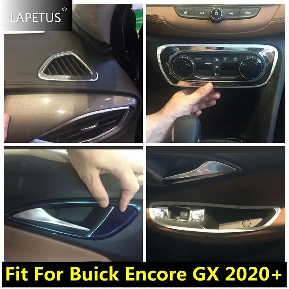 

Shift Gear / Handle Bowl / Window Lift Button / Air AC Outlet Cover Trim For Buick Encore GX 2020 2021 Silver Car Accessories
