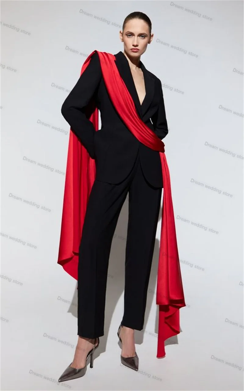Black Women Suit Set 2 Piece Blazer With Strap+Pants Formal Office Lady Jacket Coat Wedding Tuxedos Tailored Prom Outfit
Black Women Suit Set 2 Piece Blazer With Strap+Pants Formal Office Lady Jacket Coat Wedding Tuxedos Tailored Prom Outfit