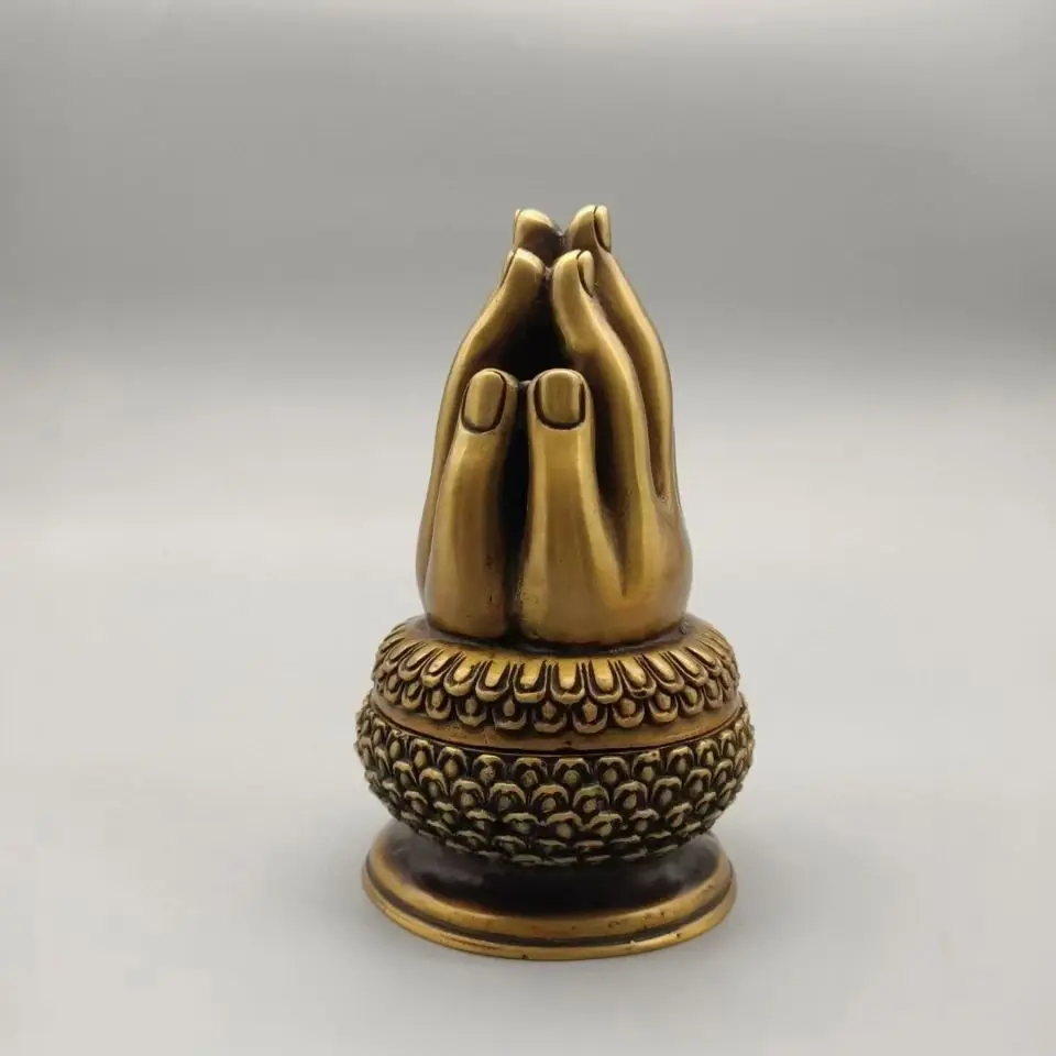 

Bronze Buddha's Hand Aromatherapy Burner Indoor Home Offering Buddha Sandalwood Burner Creative Tea Ceremony