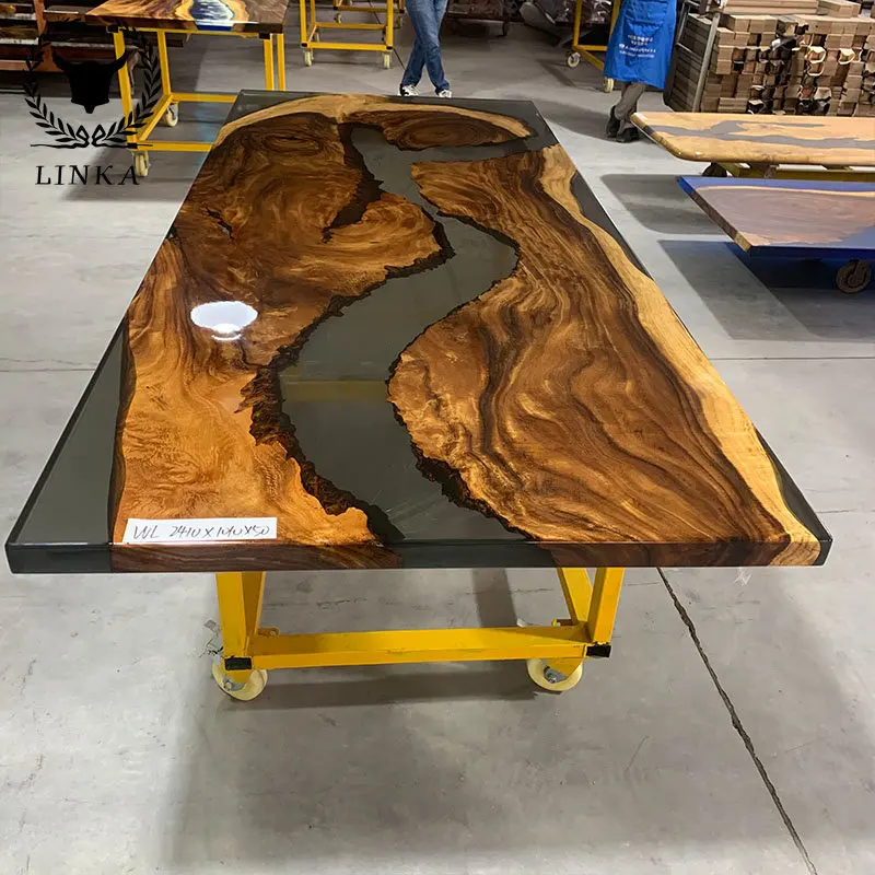 Custom South American walnut resin solid wood large board tea table dining table Quanfang 241*101*5
Custom South American walnut resin solid wood large board tea table dining table Quanfang 241*101*5