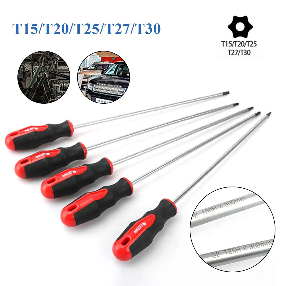 5pcs 15.7in Extra Long Torx Screwdriver T15/T20/T25/T27/T30 Chromium Vanadium Alloy Steel Magnetic Screw Driver Repair Tools
5pcs 15.7in Extra Long Torx Screwdriver T15/T20/T25/T27/T30 Chromium Vanadium Alloy Steel Magnetic Screw Driver Repair Tools