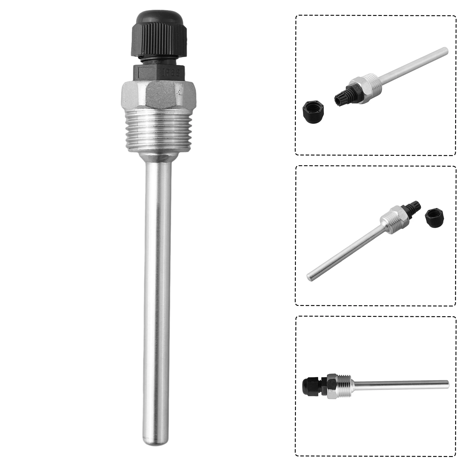 30-200mm Thermowell 304 Stainless Steel 1/2 For BSP G Thread For Temperature Sensor Immersion Sleeve Pocket
30-200mm Thermowell 304 Stainless Steel 1/2 For BSP G Thread For Temperature Sensor Immersion Sleeve Pocket
