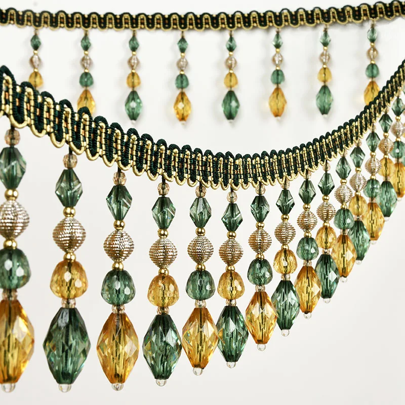 1m European Style Crystal Beads Lace Trim Tassel Curtain Accessories DIY Household Decoration Tassel Fringe Lampshade Upholstery
1m European Style Crystal Beads Lace Trim Tassel Curtain Accessories DIY Household Decoration Tassel Fringe Lampshade Upholstery