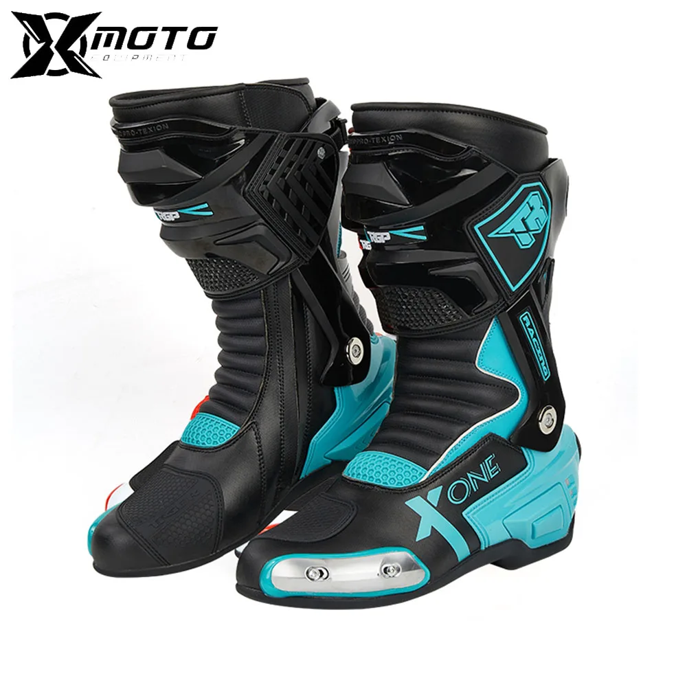 

Man Crashproof Road Cycling Shoes Boots Motorcyclist Fall Prevention Motorcycle Shoes For 4 Season Motorboats Balance