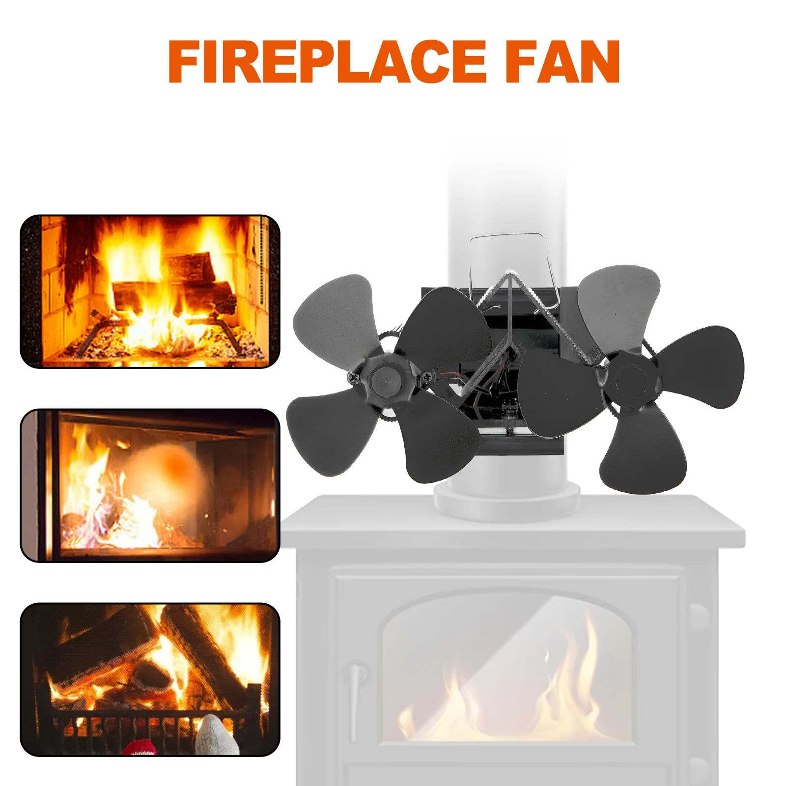 Fireplace Fan Double Head 8 Blade Furnace Fan Wall Mounted Unpowered Operation Aluminum Black Fireplace Fan 122°F To 662°F Heat
Fireplace Fan Double Head 8 Blade Furnace Fan Wall Mounted Unpowered Operation Aluminum Black Fireplace Fan 122°F To 662°F Heat