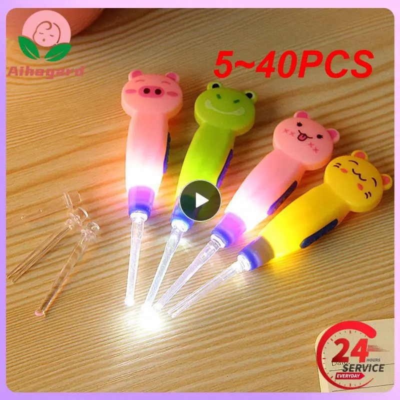 5 ~ 40 шт. детский фонарик для ушей, детская уходовая ложка для ушей с подсветкой, милые Мультяшные животные, съемный инструмент для детской безопасности 
5 ~ 40 шт. детский фонарик для ушей, детская уходовая ложка для ушей с подсветкой, милые Мультяшные животные, съемный инструмент для детской безопасности