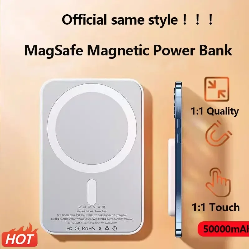 Original 1:1 Magsafe 50000mAh Power Bank Magnetic Powerbank With Fast Charging Window 15W Wireless Battery Portable For iPhone
Original 1:1 Magsafe 50000mAh Power Bank Magnetic Powerbank With Fast Charging Window 15W Wireless Battery Portable For iPhone