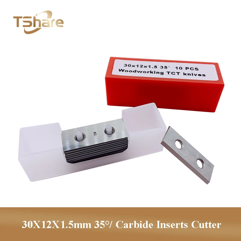 10PCS 30X12X1.5mm 35° Carbide Inserts Cutter for Woodworking Surfacing Groove Helical Planer Cutter Heads
10PCS 30X12X1.5mm 35° Carbide Inserts Cutter for Woodworking Surfacing Groove Helical Planer Cutter Heads