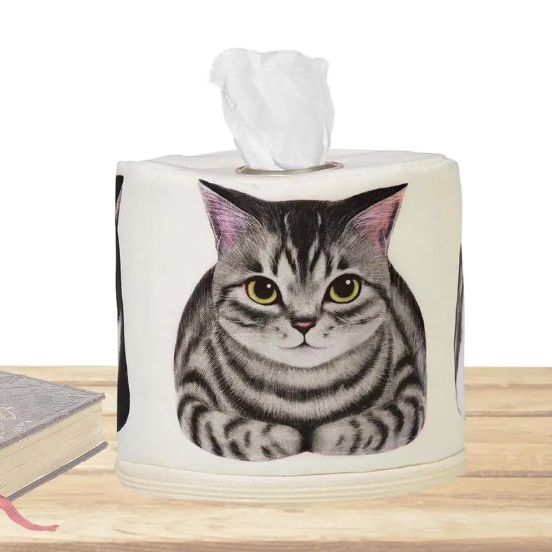 

Adorable Cat Tissue Box Cover Desktop Toilet Paper Holder Decorative Dustproof Napkin Holder for Facial Tissues for Home office