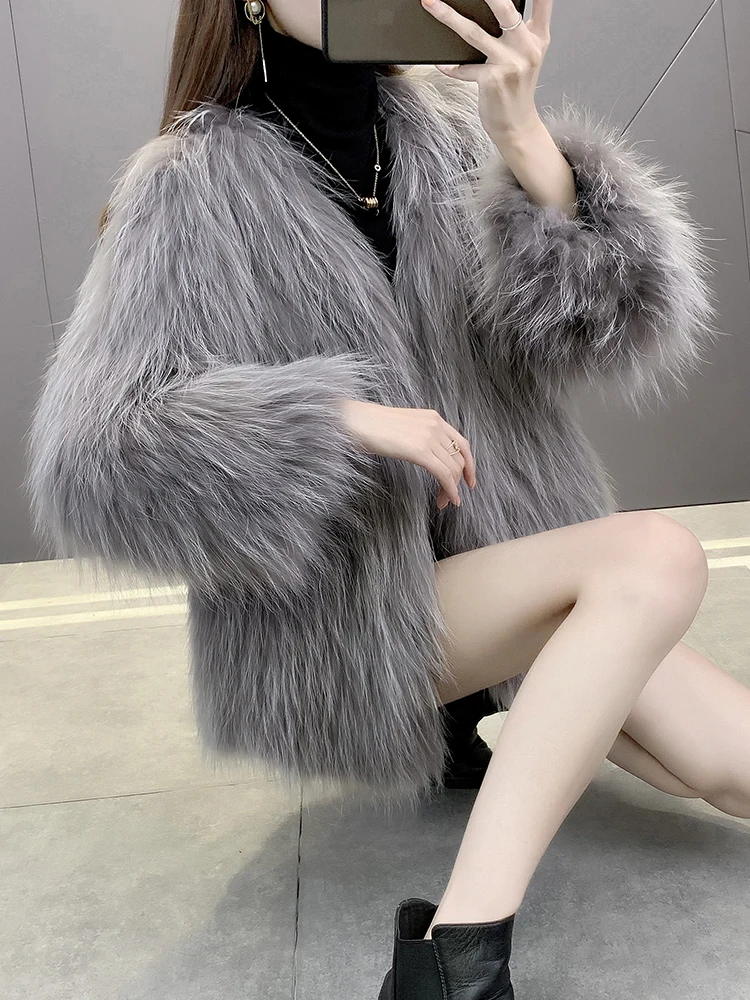 Haining New Imported Fox Fur Jacket Raccoon Fur Double-Sided Woven Fur Coat Women's Short Long Sleeve
Haining New Imported Fox Fur Jacket Raccoon Fur Double-Sided Woven Fur Coat Women's Short Long Sleeve