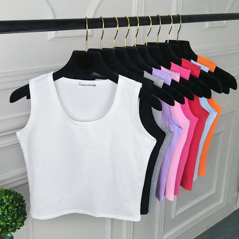 Summer Black white Crop Topd O-Neck Sleeveless Tank Tops Sexy Women Basic Slim Tee Tops streetwear Vest Female Tank Tops
Summer Black white Crop Topd O-Neck Sleeveless Tank Tops Sexy Women Basic Slim Tee Tops streetwear Vest Female Tank Tops