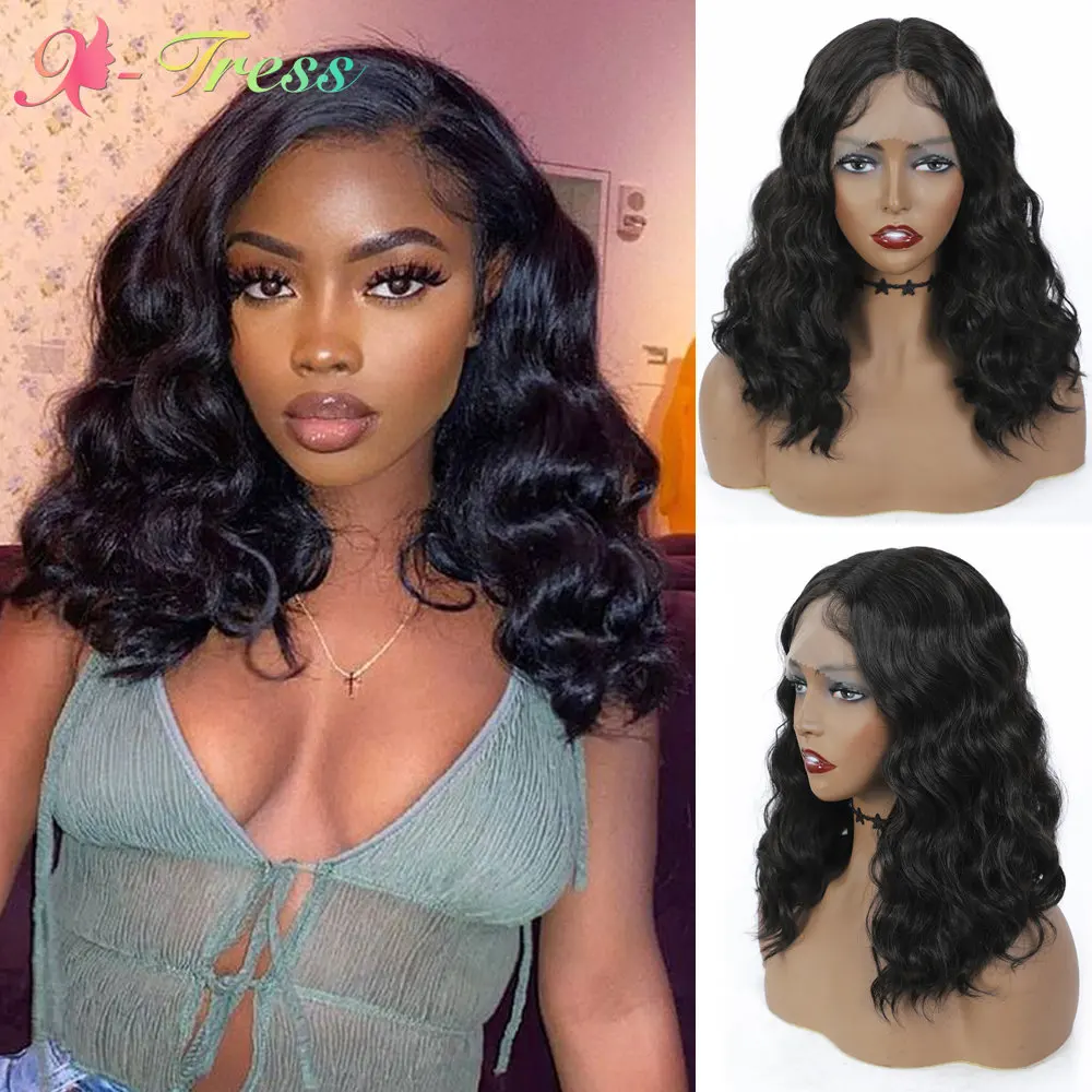 X-TRESS Loose Wave Bob Wig Synthetic Lace Front Wigs For Black Women 16 Inch Short Wavy T Part Lace Bob Wig With Baby Hair
X-TRESS Loose Wave Bob Wig Synthetic Lace Front Wigs For Black Women 16 Inch Short Wavy T Part Lace Bob Wig With Baby Hair