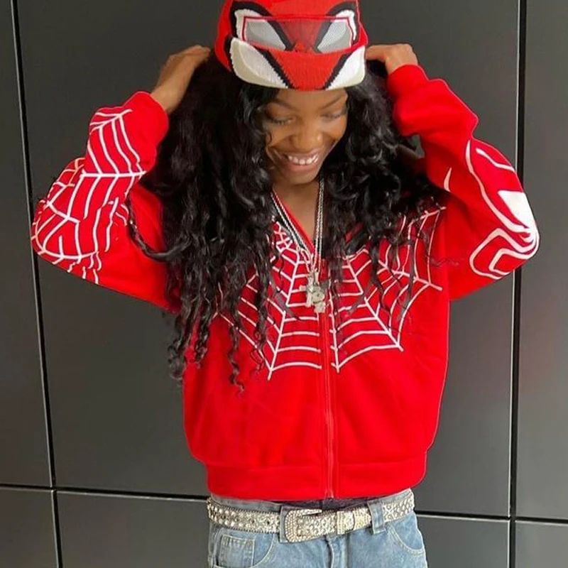 2023 Autumn Winter New Y2k Spider Web Print Zip Up Hoodie Women Hip Hop Harajuku Sweatshirt Fashion Casual Loose Hooded Jacket
2023 Autumn Winter New Y2k Spider Web Print Zip Up Hoodie Women Hip Hop Harajuku Sweatshirt Fashion Casual Loose Hooded Jacket