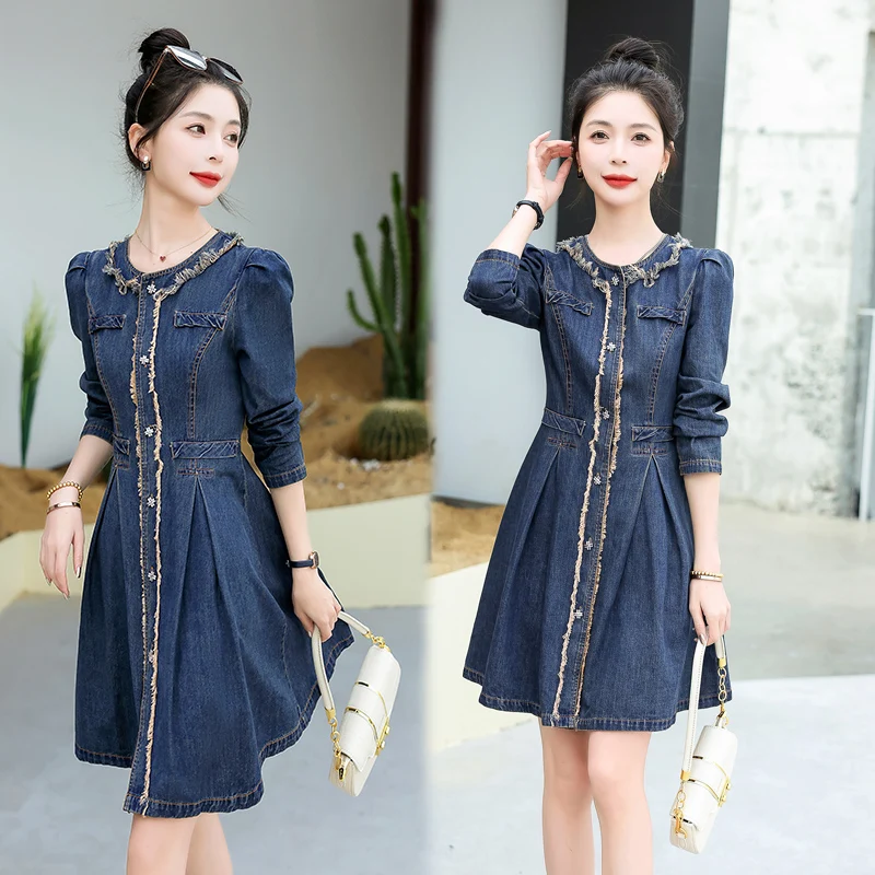 2023 spring clothes denim short dresses women korean vintage puff long sleeve mini dress single breasted slim waist vestidos
2023 spring clothes denim short dresses women korean vintage puff long sleeve mini dress single breasted slim waist vestidos