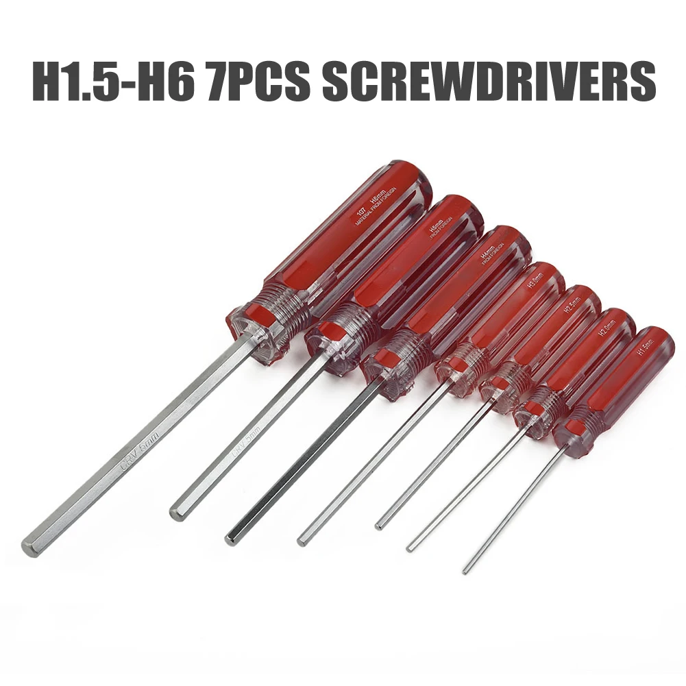 7pcs/set 1.5mm-6mm Hexagon Screwdriver Set Flat Head Hex Magnetic Screwdriver Steel Hand Manual Tool Repair Tools
7pcs/set 1.5mm-6mm Hexagon Screwdriver Set Flat Head Hex Magnetic Screwdriver Steel Hand Manual Tool Repair Tools
