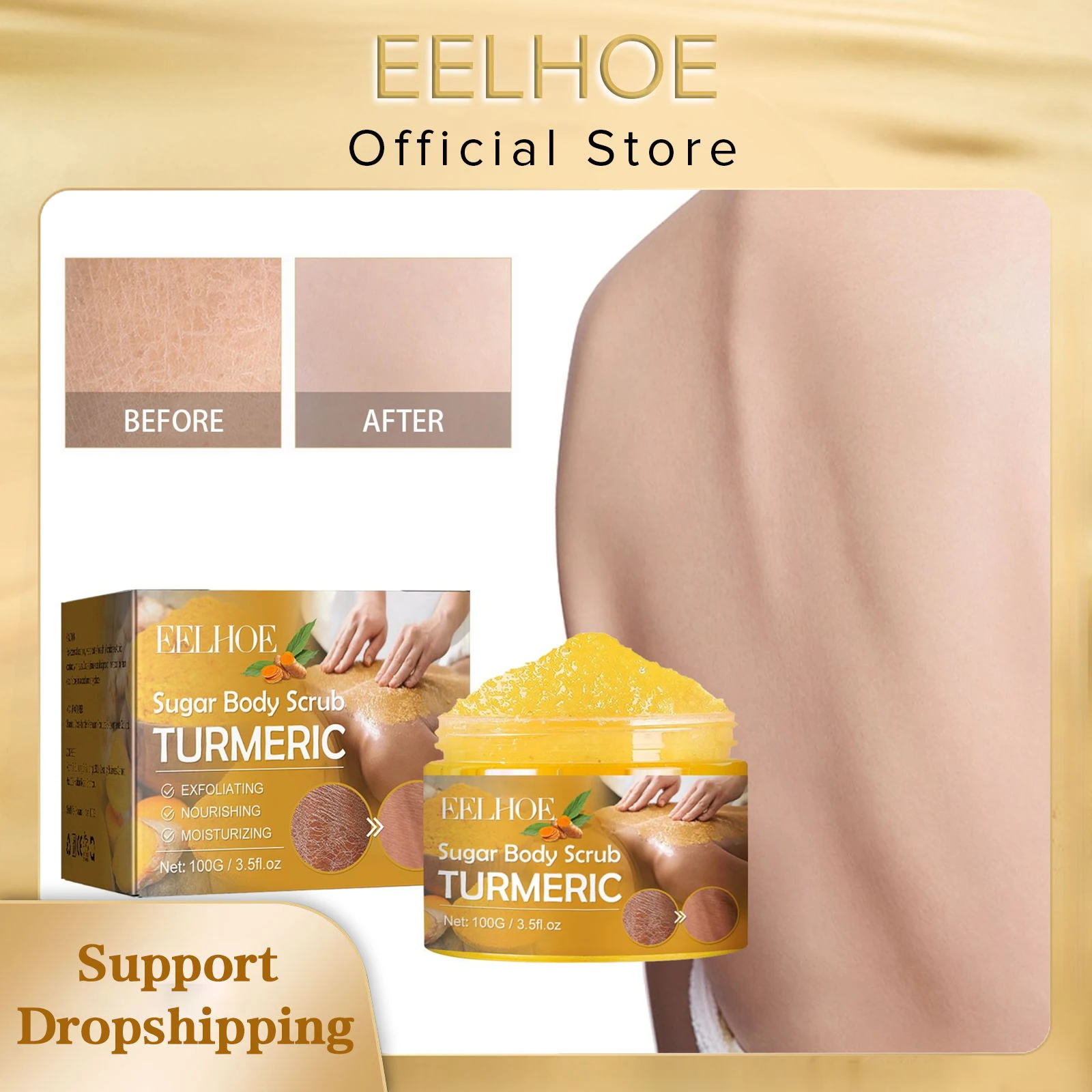 Body Scrub Dead Skin Darkness Removal Back Exfoliating Brighten Knee Elbow Anti Acne Deep Cleansing Moisturizing Turmeric Scrubs
Body Scrub Dead Skin Darkness Removal Back Exfoliating Brighten Knee Elbow Anti Acne Deep Cleansing Moisturizing Turmeric Scrubs