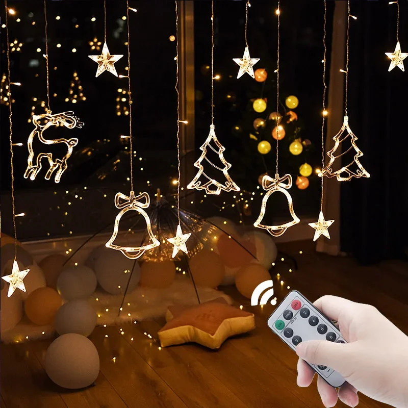 LED Star Lamp Curtain Garland Fairy String Lights Christmas Decoration Outdoor For Holiday Wedding Party 2023 New Year Decor
LED Star Lamp Curtain Garland Fairy String Lights Christmas Decoration Outdoor For Holiday Wedding Party 2023 New Year Decor