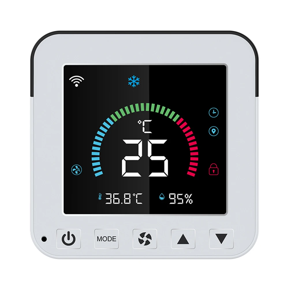 Tuya Smart WiFi Thermostat IR Temperature Control Humidity Sensor USB Power LCD Touch Screen Display For Google Home
Tuya Smart WiFi Thermostat IR Temperature Control Humidity Sensor USB Power LCD Touch Screen Display For Google Home