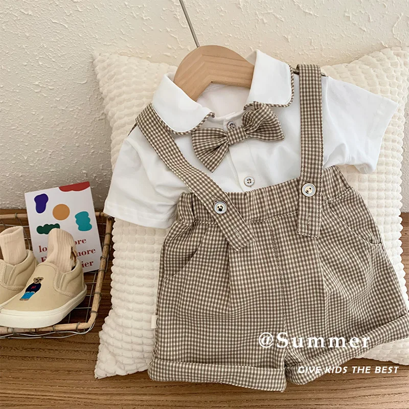 Children Boys Clothing Set Gentleman Costume Short Sleeve Shirt Tops 0-6 Year Old Summer Baby Fashion Bow Plaid Shorts Boys Wear
Children Boys Clothing Set Gentleman Costume Short Sleeve Shirt Tops 0-6 Year Old Summer Baby Fashion Bow Plaid Shorts Boys Wear