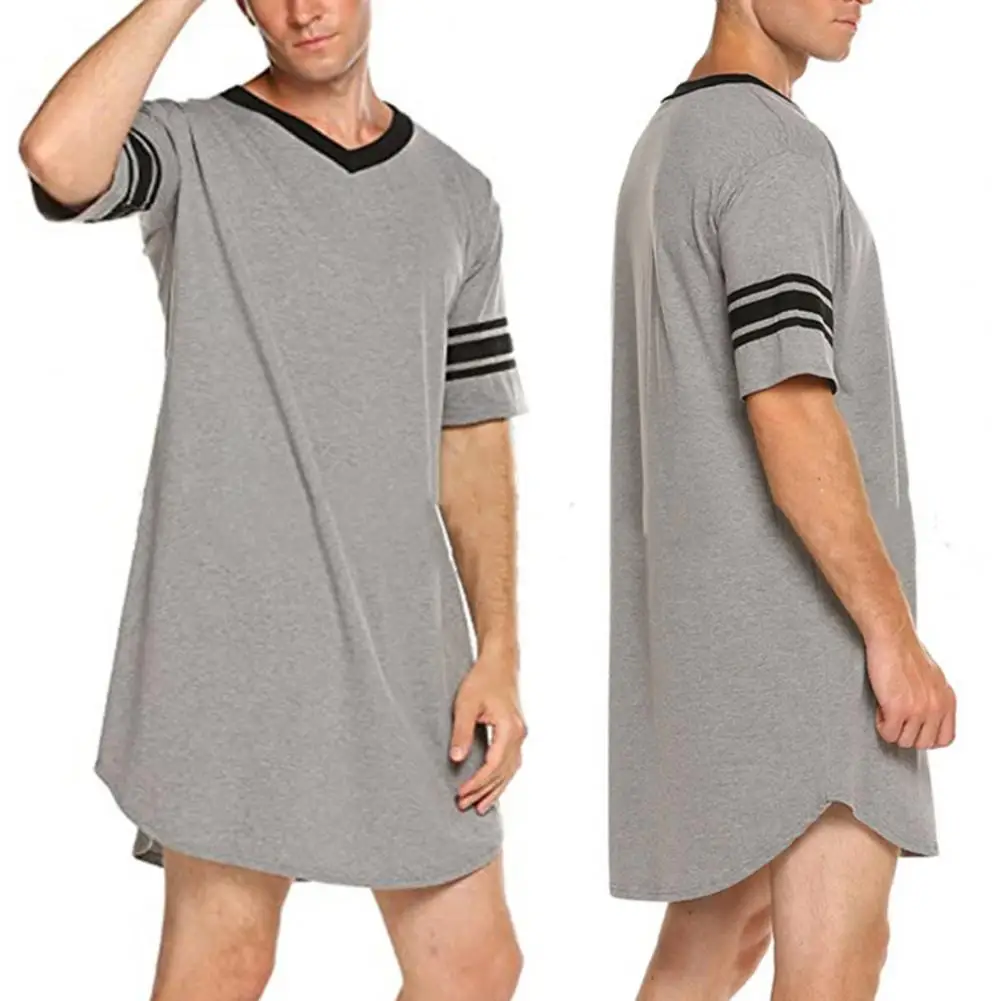 Men Homewear Robe Breathable Summer Homewear Robe Color Matching Trendy Contrast Color Men Summer T-shirt Male Garment
Men Homewear Robe Breathable Summer Homewear Robe Color Matching Trendy Contrast Color Men Summer T-shirt Male Garment
