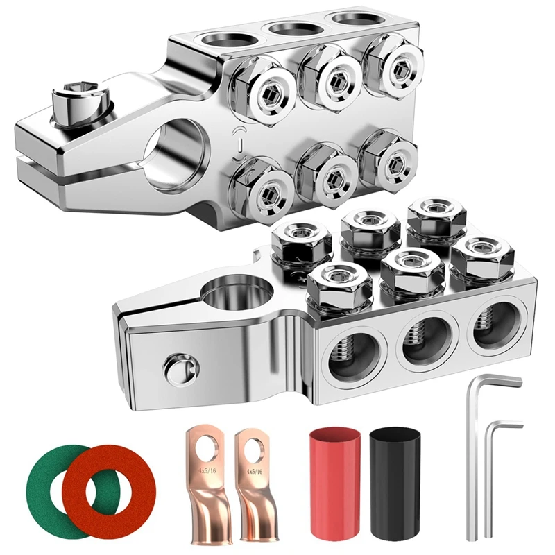 Heavy Duty Battery Terminal Connector 12-Way Battery Terminal Clamps, Battery Terminals Top Post 8AWG Up To 4/0(XL) AWG Gauge
Heavy Duty Battery Terminal Connector 12-Way Battery Terminal Clamps, Battery Terminals Top Post 8AWG Up To 4/0(XL) AWG Gauge