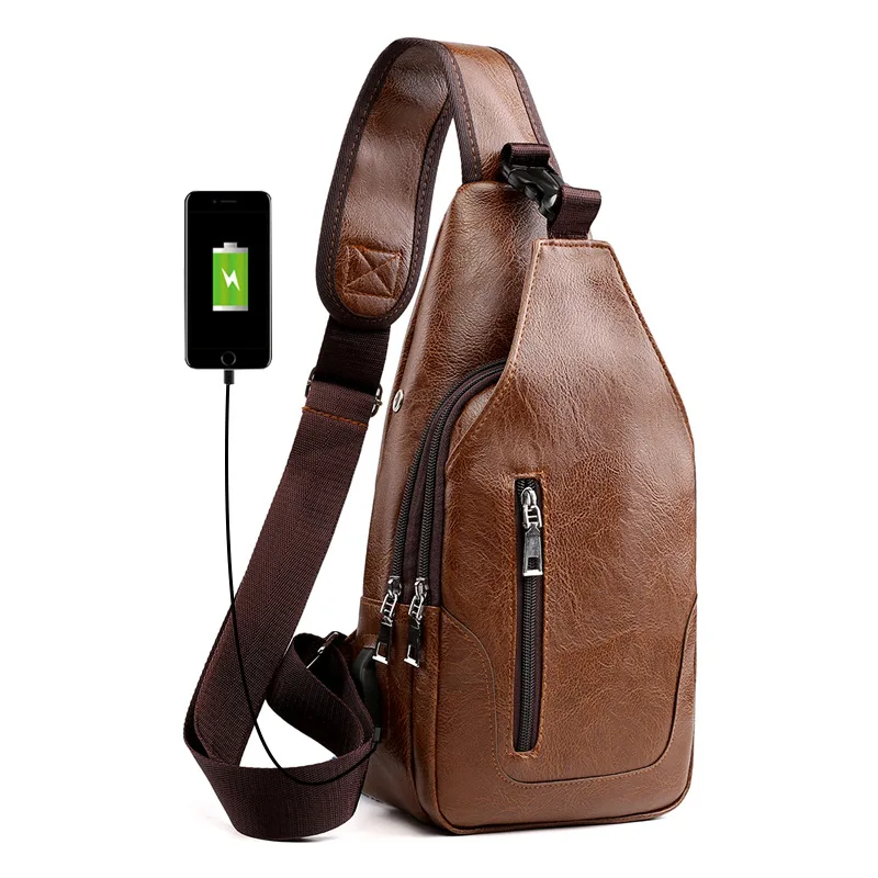 Multifunction USB Charging Men's Chest Bag Fashion PU Leather Crossbody Shoulder Bag Male Chest Pack Sports Sling Bag
Multifunction USB Charging Men's Chest Bag Fashion PU Leather Crossbody Shoulder Bag Male Chest Pack Sports Sling Bag