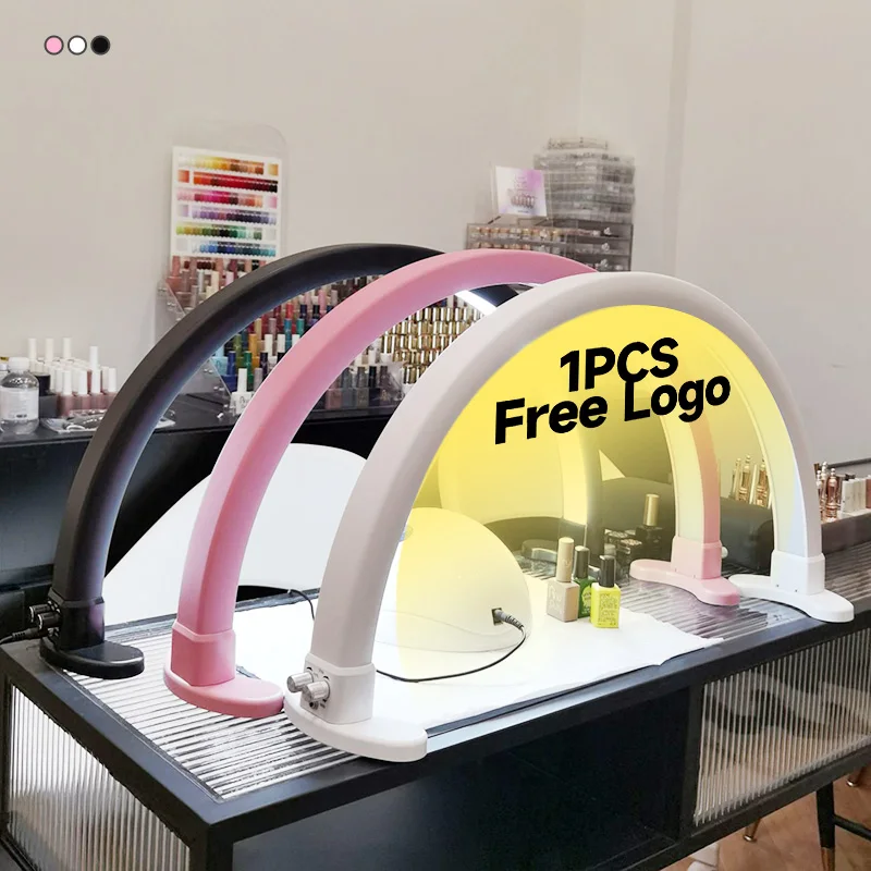 Custom LOGO 48W Beauty Salon Lighting Half-Moon Shaped Nails Care kit Desktop Arch Ring Led Lights Manicure Lamp Nail Art Light
Custom LOGO 48W Beauty Salon Lighting Half-Moon Shaped Nails Care kit Desktop Arch Ring Led Lights Manicure Lamp Nail Art Light