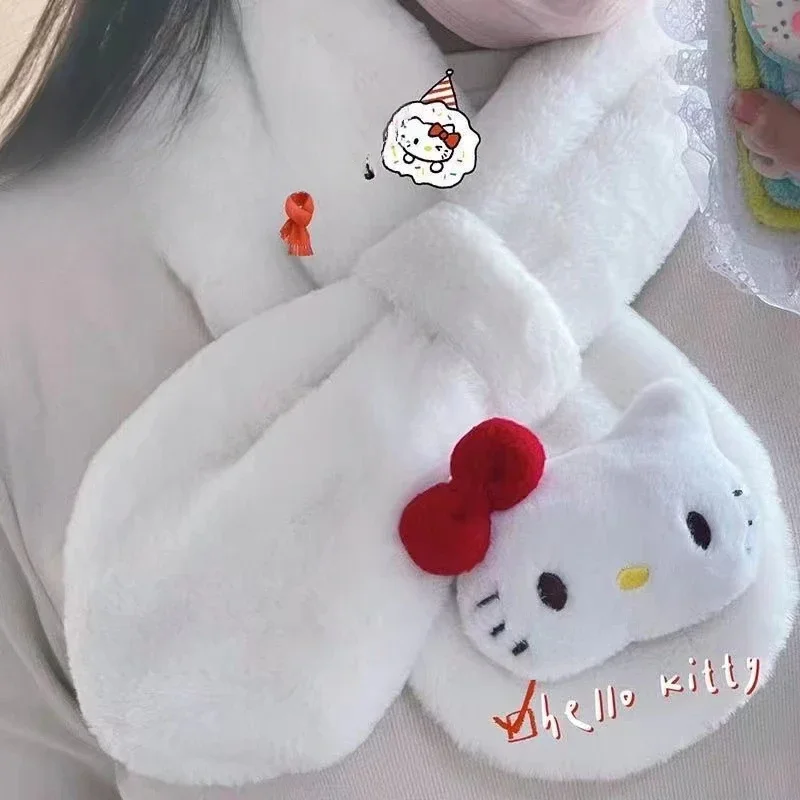 

Kawaii Sanrio Anime Hello Kitty Cinnamoroll Japanese Series Scarf My Melody Kuromi Cute Cartoon Winter Warm Neckerchief