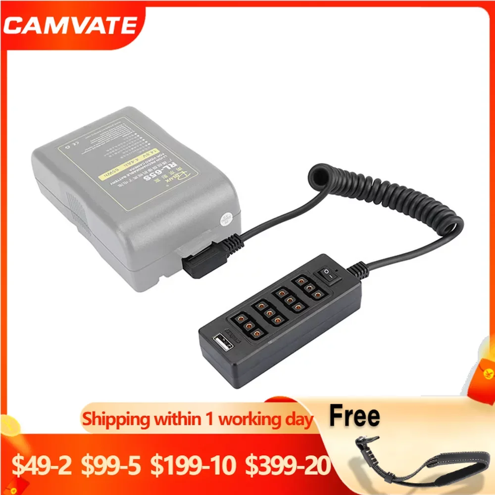 CAMVATE D-tap To 3P ×4 Female Port + USB Splitter Cable With Power Switch For V Mount Gold Mount Battery/Monitor/LED Video Light
CAMVATE D-tap To 3P ×4 Female Port + USB Splitter Cable With Power Switch For V Mount Gold Mount Battery/Monitor/LED Video Light