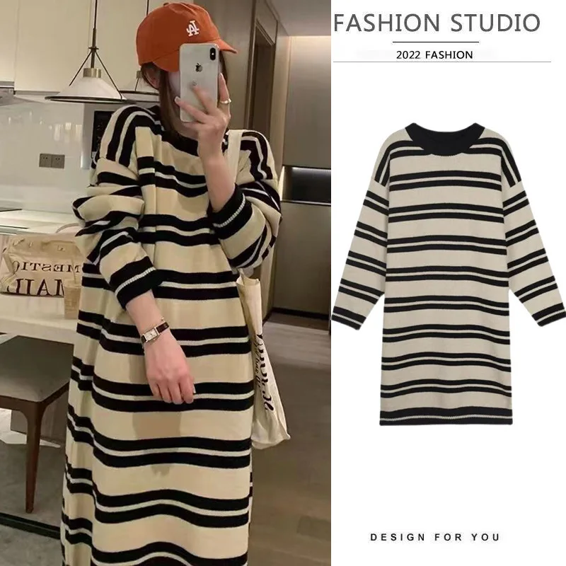 Pregnant Woman O-neck Striped Sweater Korean Style Long Sleeve Plus Size Postpartum Women Nursing Dress Breastfeeding Knitwear
Pregnant Woman O-neck Striped Sweater Korean Style Long Sleeve Plus Size Postpartum Women Nursing Dress Breastfeeding Knitwear