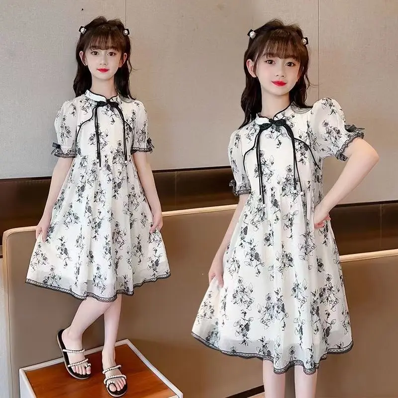 Girls Dress Summer 2023 New Vintage Qipao Dress Ink Painted Children's Princess Dress Summer Flower Girl Dresses 8 10 11 12 Year
Girls Dress Summer 2023 New Vintage Qipao Dress Ink Painted Children's Princess Dress Summer Flower Girl Dresses 8 10 11 12 Year