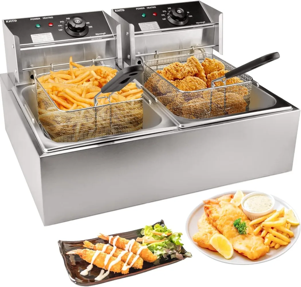 Commercial Deep Fryer with Removable Basket Large Stainless Steel Countertop Electric Deep Fryer
Commercial Deep Fryer with Removable Basket Large Stainless Steel Countertop Electric Deep Fryer