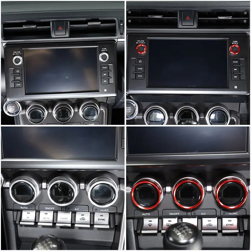 For Toyota 86 For Subaru BRZ 22 Aluminum Silver/Red Car Air Conditioner Switch Knob Volume Media Knob Ring Cover Car Accessories
For Toyota 86 For Subaru BRZ 22 Aluminum Silver/Red Car Air Conditioner Switch Knob Volume Media Knob Ring Cover Car Accessories
