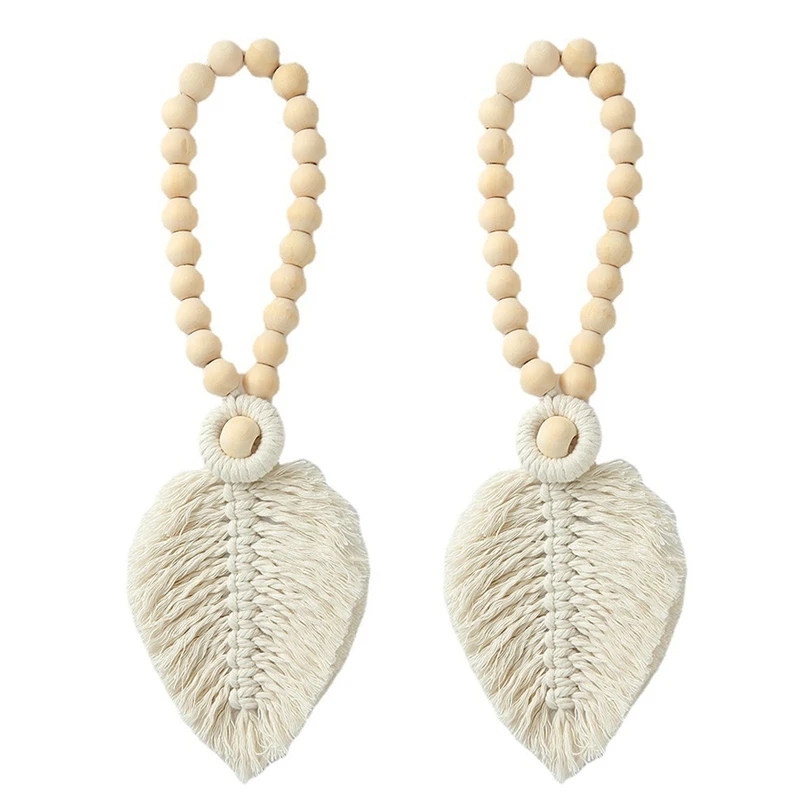 Шторы для занавесок в стиле бохо, тканевые Аксессуары для штор, держатель, макраме, кисточки в богемном стиле, плетеные украшения для окон, 2 шт.