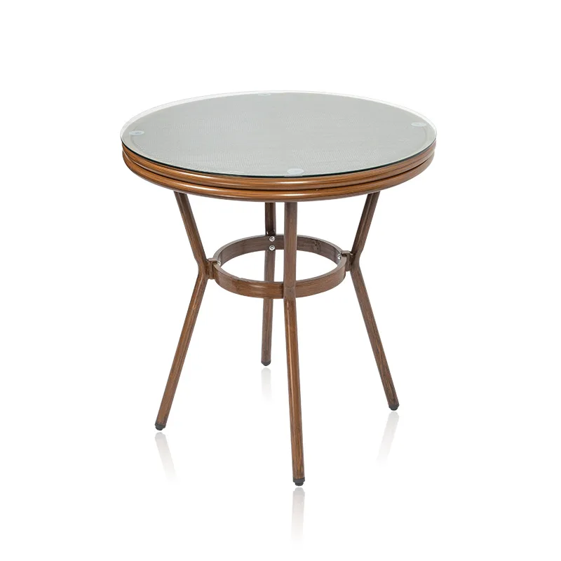 Outdoor table French vintage aluminum alloy wood-colored glass outdoor open-air milk tea shop outside leisure round table
Outdoor table French vintage aluminum alloy wood-colored glass outdoor open-air milk tea shop outside leisure round table