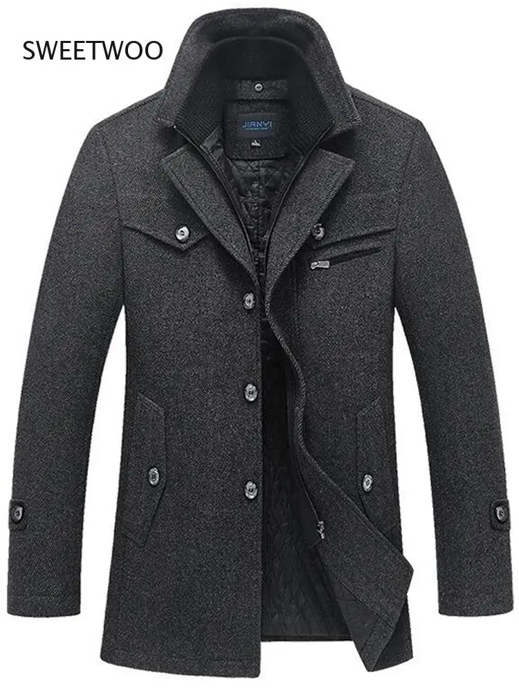 Mens Woolen Coat Autumn Winter Cotton Thicken Wool Blends Jacket Coats High Quality Male Tops Windproof Warm Trench Overcoats
Mens Woolen Coat Autumn Winter Cotton Thicken Wool Blends Jacket Coats High Quality Male Tops Windproof Warm Trench Overcoats