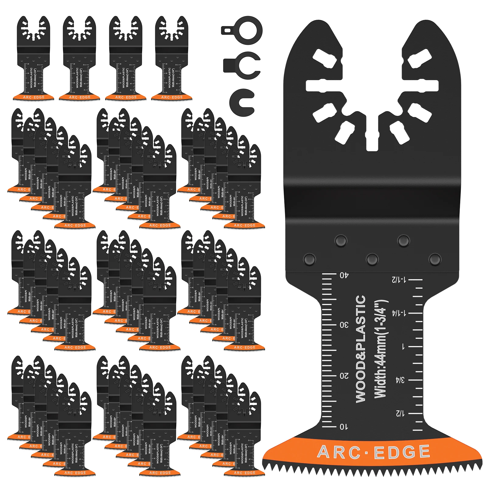 50Pcs Oscillating Saw Blades Arc Edge Multitool Blades Wear Resistant Oscillating Blades Fast Cutting Saw Blades with Adapters
50Pcs Oscillating Saw Blades Arc Edge Multitool Blades Wear Resistant Oscillating Blades Fast Cutting Saw Blades with Adapters
