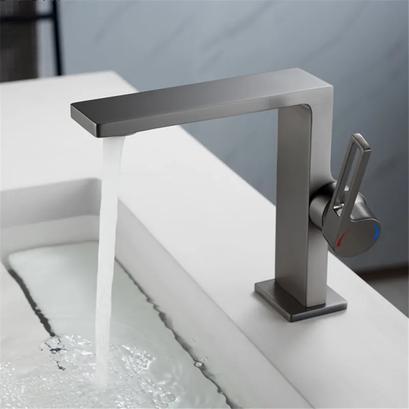 

New Arrivals Bathroom Basin Faucets Hot & Cold Chrome Brass Lavatory Sink Mixer Taps Single Handle Toilet Crane Vessel Gun Grey