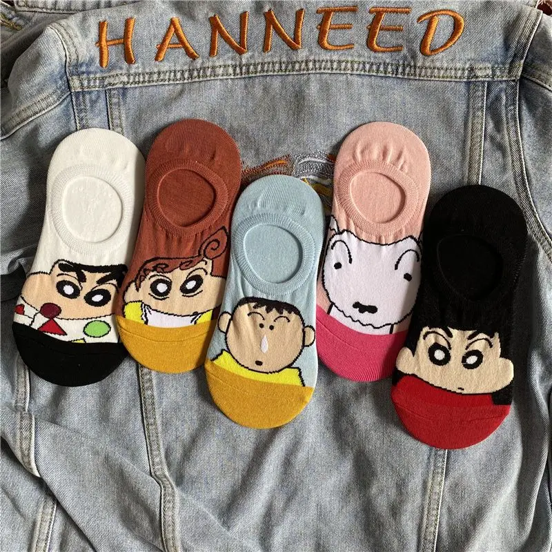 5 шт., милые аниме носки Shin-Chan, Мультяшные карандаши Shin-Chan, Летние удобные мягкие модные носки для отдыха, креативный подарок для девушки
5 шт., милые аниме носки Shin-Chan, Мультяшные карандаши Shin-Chan, Летние удобные мягкие модные носки для отдыха, креативный подарок для девушки